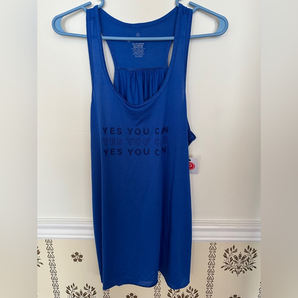 Blue Pure Barre “Yes You Can” Muscle Tank 2x